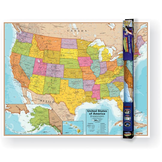 Hemispheres&#xAE; United States Wall Chart with Interactive App